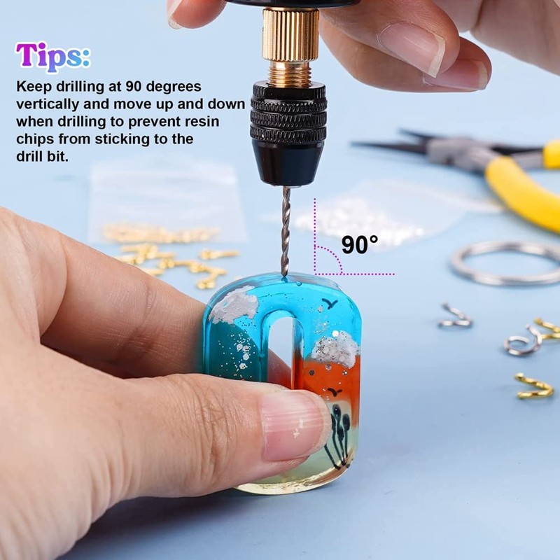 Limnyves 74 Pcs Electric Resin Drill Set with 3 Jaw