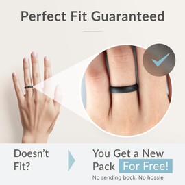 ThunderFit - Alianza de boda de silicona para mujer, transpirable, con ranuras de aireación, 4 mm de ancho, 1.5 mm de grosor, 12 anillos/8 anillos/4 anillos/1 anillo, Negro, plateado, blanco con purpurina plateada, blanco., 10.5 - 11 (20.6mm)