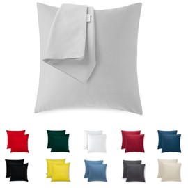 Set of 2 Cushion Covers, 40 x 40 cm, Microfibre, Premium, Decoration for Bed/Sofa, Super Soft, Resistant, Hypoallergenic Fabric, Anti-Dust Mites, Breathable, with Concealed Zip, Fully Washable