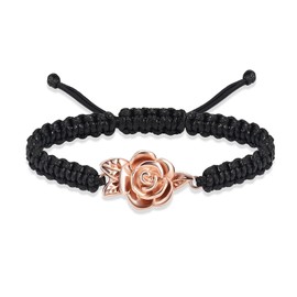 QGJNSGC Urn Bracelet for Ashes for Women Rose Flower Cremation Jewelry for Ashes Adjustable Keepsake Bracelet Urn Bangle Ash Holder, Stainless Steel