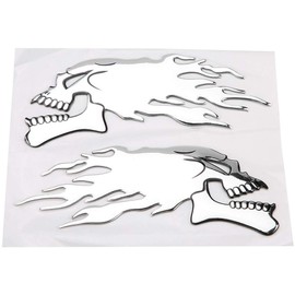 KIMISS 2Pcs 3D Motocicleta Pegatina, Motocicleta Tanque Calcomanías Pegatinas Cráneo Cabeza Coche Pegatina Decoración Calcomanía