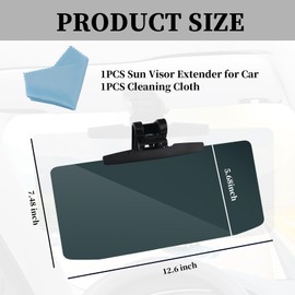 Anti-Glare Sun Visor Extender for Cars,Adjustable Car Visor Extender Blocks Direct Sunlight and Provides a Clear View,Universal Clip-on Sun Shade for Cars Accessories