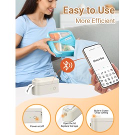 Makeid Label Makers, L1 Label Maker Machine, Portable Wireless Sticker Label Makers for Home, School, Office Use, Rechargeable Thermal Printer with Multiple Fonts, Templates - Beige, 203dpi