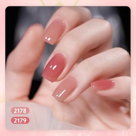 GAOY Juego de Esmalte de Uñas de Gel Nude Jelly, 6 Colores Transparentes, Rosa Transparente, Kit de Uñas de Gel Neutro para Salón y Arte de Uñas, Bric