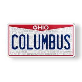 Columbus Ohio State License Plate Style Magnet for Car Fridge Locker Metal Door - 3.5"