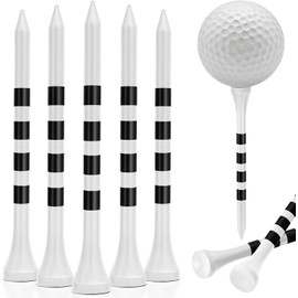 20 Pack 83mm Bamboo Golf Tees Natural Durable Stable Shots Professional Grade Friction Reducer Spin Control for Practice and Game (White)
