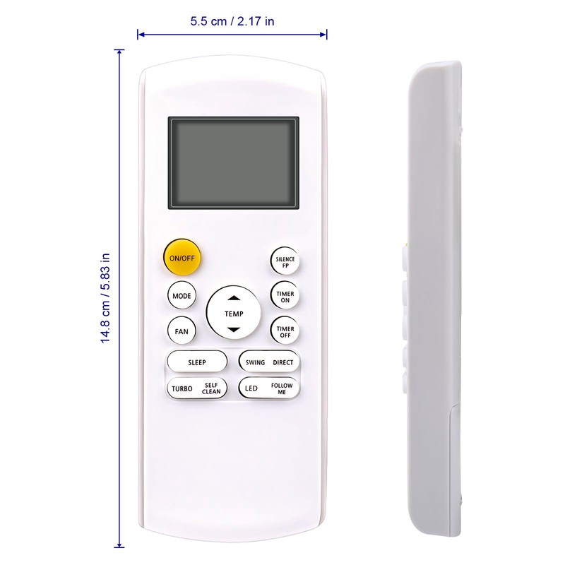 New RG57A6 BGEFU1 Replace Remote Control Compatible with Senville RG57A6/BGEFU1