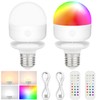 LGMCF Rechargeable Light Bulbs with Remote Control Timer and 3