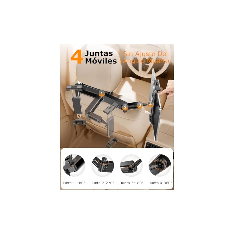 Soporte para Tablet Automovil para Reposacabezas,Seguro & Estable
