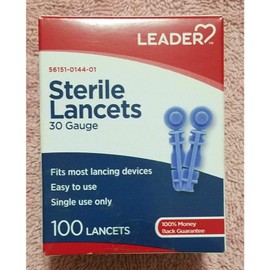 Leader Sterile Lancets, Super Thin, 30 G, 100 Count