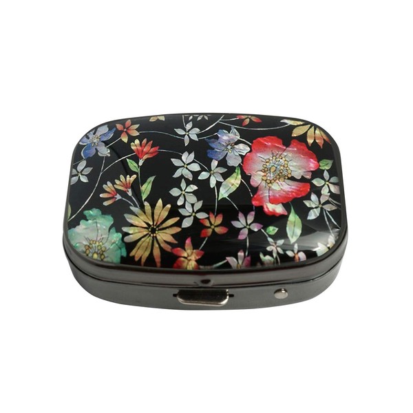 PTCRMG Image Custom Unique Pill Box Case Tablet Pocket Purse Travel Pill Decorative Box Case Holder (Flower Design)