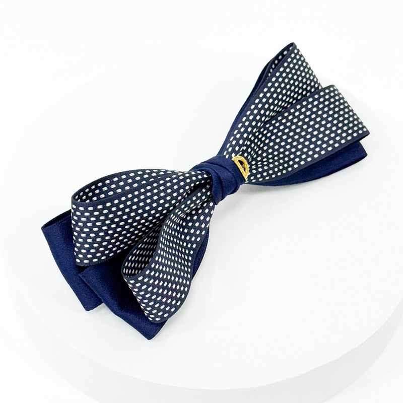 Burnaby dot color combination ribbon hairpin 8cm / 버나비 도트