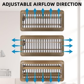 Floor Register 2x14 Inch Brown, Floor Vent Covers for Home Floor, Sidewall, Premium Finish Register Vent Covers with Easy Adjust Air Supply Lever, 2 Pack