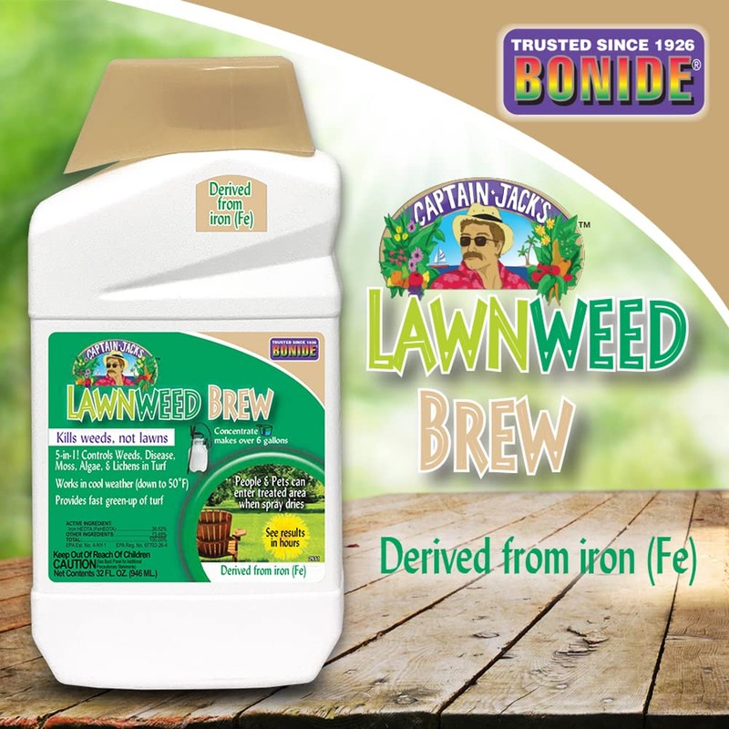Bonide Captain Jack's Lawnweed Brew, 32 oz Concentrate, Fast-Acting Formula