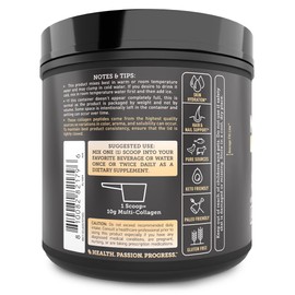 Premium Multi Collagen Peptides Protein Powder (1, 2, 3, 5 & 10) with Vitamin C, Biotin, Hyaluronic Acid, for Hair Skin and Nails - Marine, Bovine, Chicken & Eggshell (Vanilla, 45 Servings)