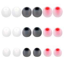 Silicone Earbud Tips - Replacement Ear Covers for In-Ear Headphones (Inner Hole 3.8mm-5.1mm) - 9 Pairs S/M/L