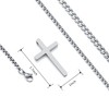 RWQIAN Cross Necklace For Men,Mens Cross Necklaces Silver Big Stainless