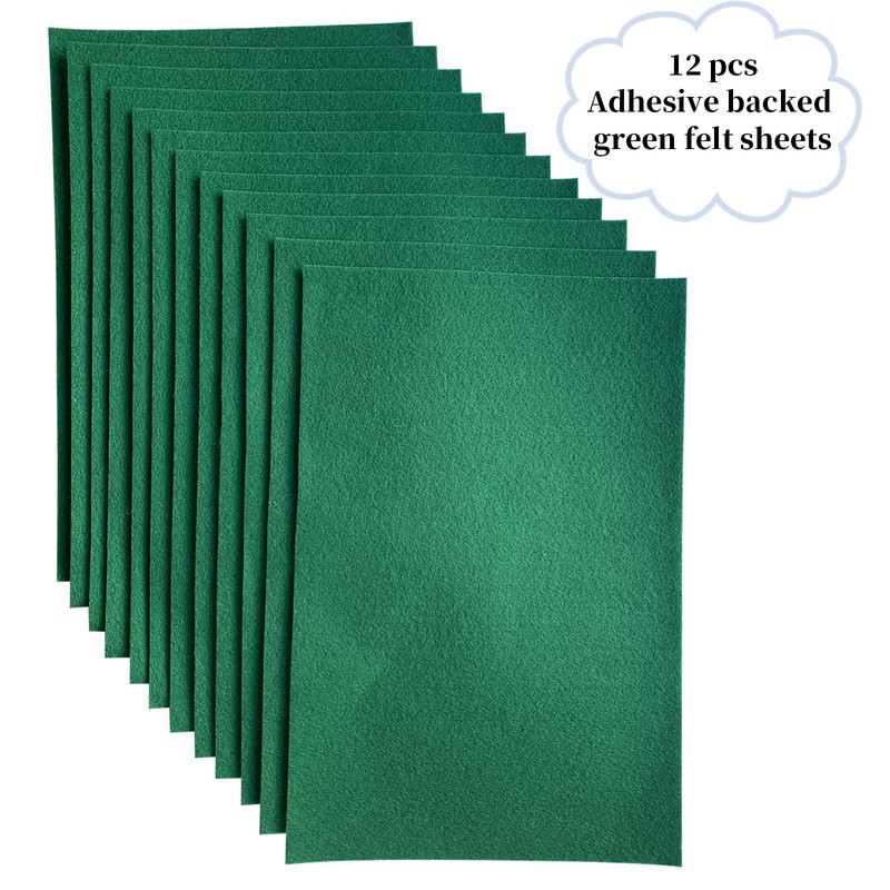 Jtnohx Self Adhesive Felt Sheets, 12 Pieces Felt Fabric with