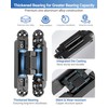 Upgraded Invisible Door Hinges (2 pcs) -6 Inch Black Hidden