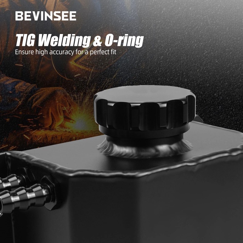 BEVINSEE 1L Radiator Coolant Overflow Bottle Recovery Water Tank Reservoir