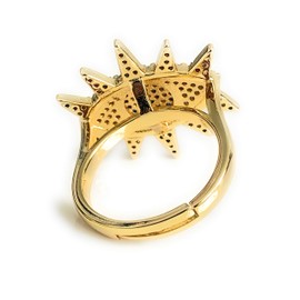 Evil Eye Ring Adjustable Micro Pave Golden Fashion Band