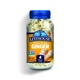 Litehouse Freeze Dried Ginger - Ginger Flakes, Substitute for Fresh Ginger, Perfect for Tea, Organic Dried Ginger Root, Non-GMO, Gluten Free - 0.56 Ounce