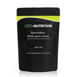 Spermidine Wheat Germ Extract – 600mg per Capsule - 6mg Spermidine High Strength Supplement – 60 Vegan Capsules (2 Month Supply) No fillers or Binders