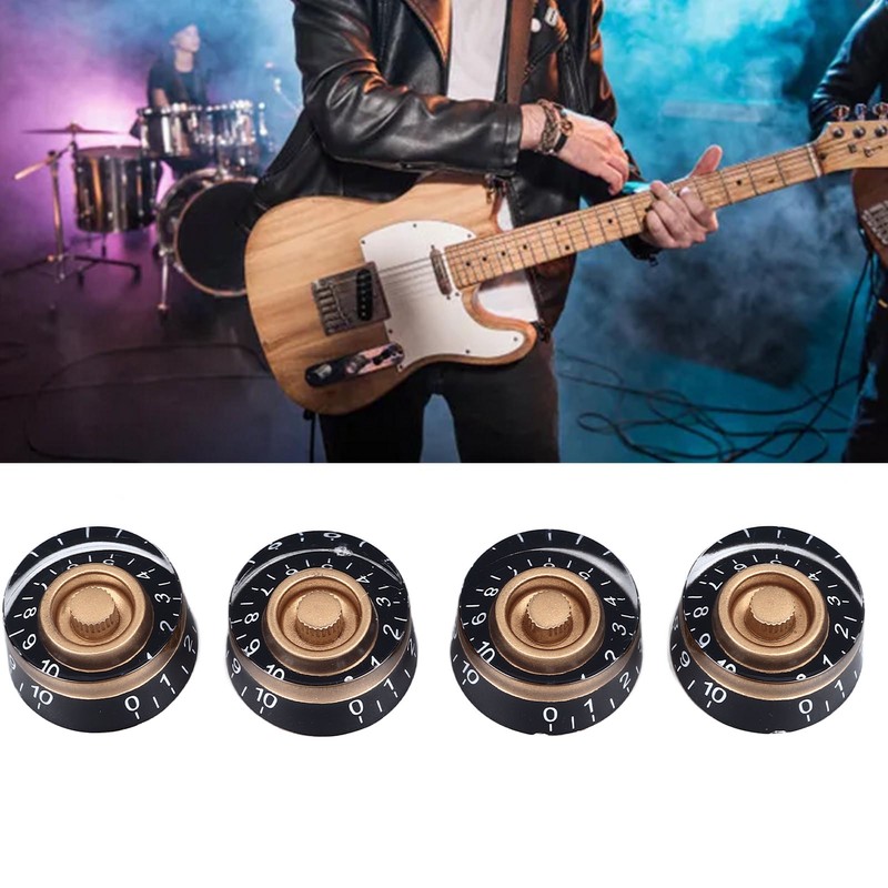 4PCS Electric Guitar Bass Knobs Potentiometer Knob Caps for Volume