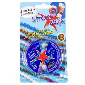 (Black) - 0.5mm Diameter Stretch Magic Bead Jewellery Elastic Cord Line Clear Black 10 metre