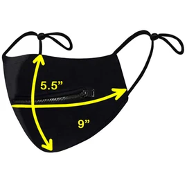 Cleanbreath Reusable Triple Layers Cloth Face Mask with Zipper for Drinking and Eating