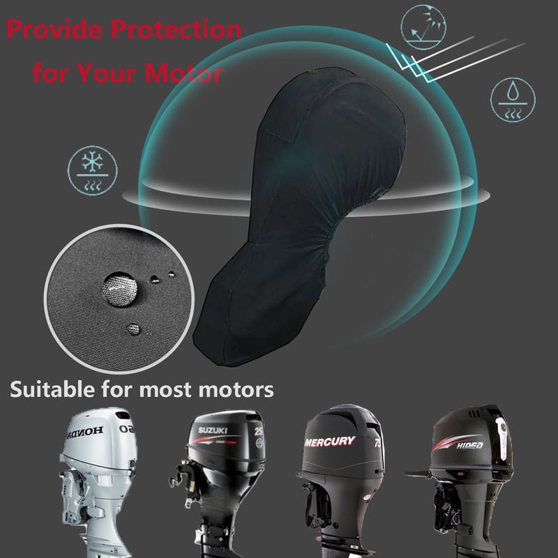 FLYMEI Outboard Motor Cover Fit 20-30 HP Motor, Full Boat