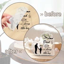 Dad Gifts from Son Dad Acrylic Plaque 4 x4 Inch Fathers Day Plaque Gifts for Dad Christmas Gifts for Dad Dad Plaques from Son