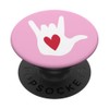 I Love You Sign Language Hand Symbol Pink with Red