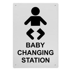 Baby Changing Station Sign, 8.5 x 11 in" OSHA Compliant Unisex Family Assisted Sign, Weatherproof Plastic, UV resistant & Easy-to-Read Signage