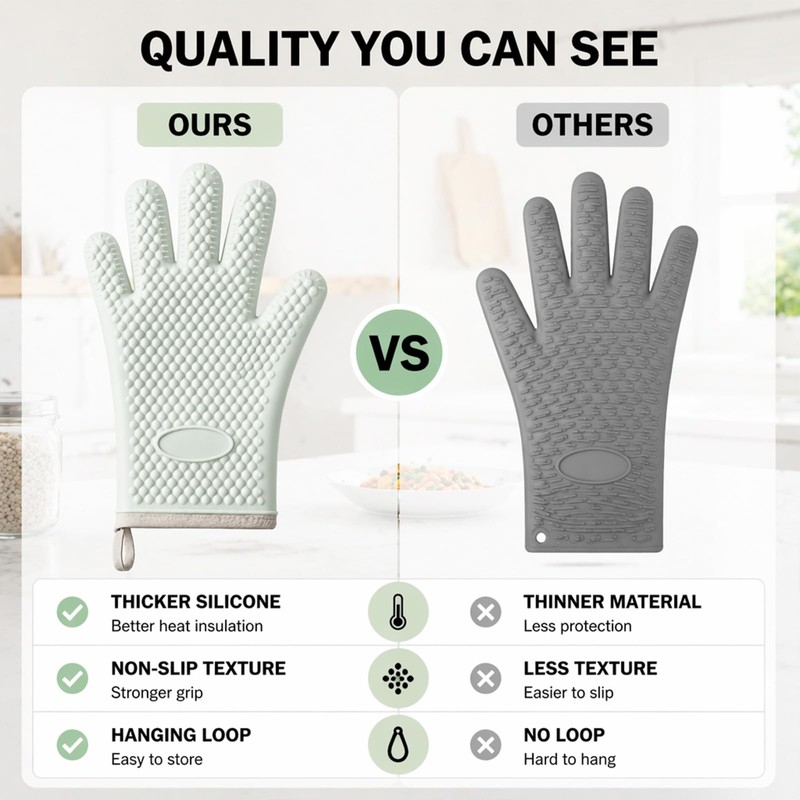 Hot Pads and Oven Mitts - Silicone Oven Mitts -