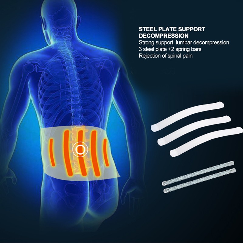 Magnetic Lumbar Support Belt Unisex Breathable Waist Lumbar Correction BraceGray