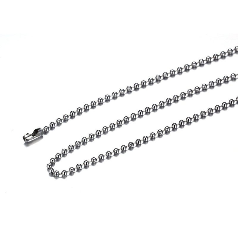 SINLEO Titanium Stainless Steel Small Beads Ball Chain Necklace for