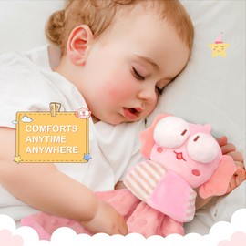 FEXIA Pink Axolotl Security Blanket Soft Cuddly Lovey for Newborns Unisex Snuggle Toy Baby Gift Plush Stuffed Animal 16 inch