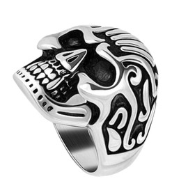 SAFIGLE Retro Gothic Skull Ring for Men Creative Titanium Steel Finger Jewelry Stylish and Durable Accessory for Unique Personal Style Birthdays and Special Occasions
