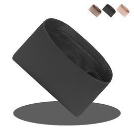 Ovignee Purse Organizer Insert For Handbags, Tote Bag Organizer Insert, Silk Smooth Bag Organizer with Bottle Holder,Bag Organizer for Speedy,Neverfull,ONTHEGO,Artsy etc,4 Sizes, Black