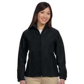 Harriton Ladies 8 oz. Full-Zip Fleece, 3XL, BLACK
