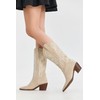 iiimmu Cowgirl Tall Boots Pointed Toe and Block Heel Cowboy