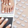 2 Sets White Press-On Nails, Pure Chic Short Square False