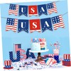 Alipis Independence Day Decor 2pcs American Flag Banner Patriotic Bunting