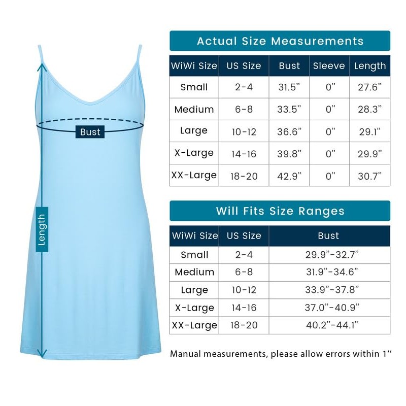 WiWi Camisón de bambú para mujer, cómodo cuello en V,