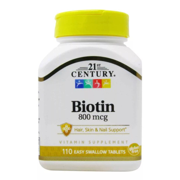 21st Century Biotina Premium Cabello Uñas 800mcg 110 Tabletas Eg B17