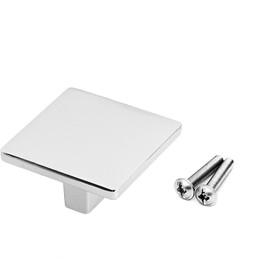 Bohaner 10Pcs Square Cabinet Knob Door Pull Handle Silver Drawer Knobs Cabinet Knobs Brushed Nickel Cupboard Knobs Square Knobs Zinc Alloy Kitchen Door Knobs for Drawers Cabinet Cupboard
