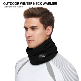 AIWOLU Neck Warmer Gaiter Cold Weather Ski Scarf Winter Thermal Windproof Stretch Soft for Snowboarding Daily Outdoors Men Women