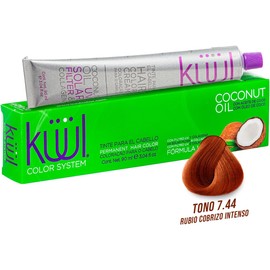 KÜÜL - Color System Tinte Permanente para Cabello Tono 7.44 90 ml, Aceite de Coco, Filtro UV y Colágeno, Prolonga Intensidad del Color, Aporta Hidratación, Brillo y Sedosidad, Coloración Cabello