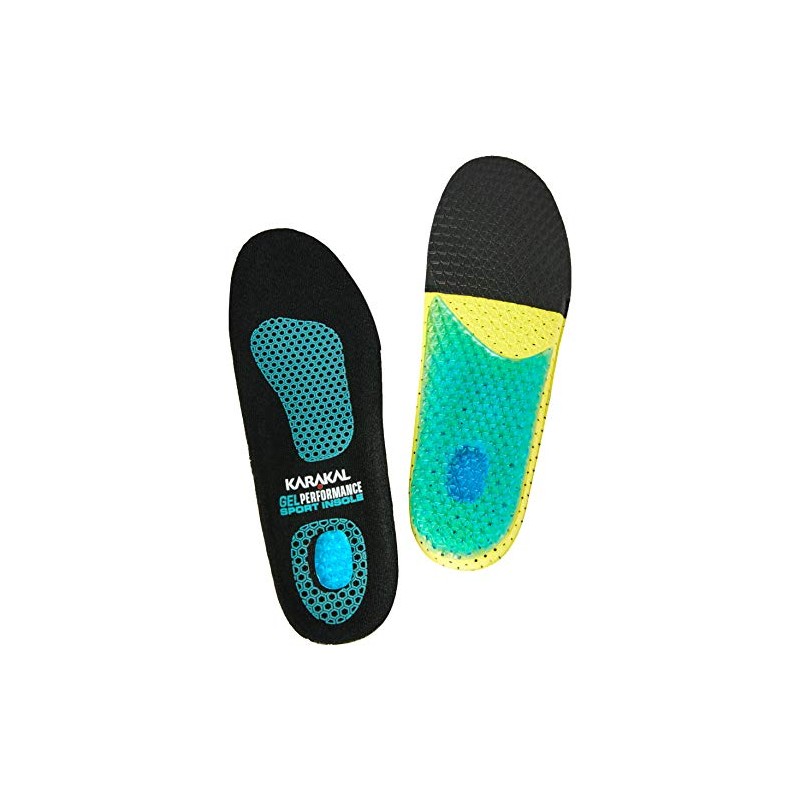 Karakal Insole Sports Insole, Black/Yellow, Size 44-45